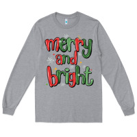 Heather Grey merry and bright Long Sleeve Tee - MaliasSmallBusiness