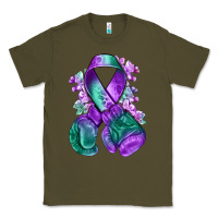 Army Green purple and green anal cancer with boxing gloves na Classic Tee - NancyCooperArtShop