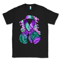 Black purple and green anal cancer with boxing gloves na Classic Tee - NancyCooperArtShop