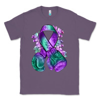 Lavender purple and green anal cancer with boxing gloves na Classic Tee - NancyCooperArtShop