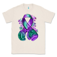 Natural purple and green anal cancer with boxing gloves na Classic Tee - NancyCooperArtShop