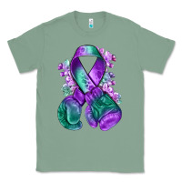Sage purple and green anal cancer with boxing gloves na Classic Tee - NancyCooperArtShop