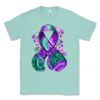 Seafoam purple and green anal cancer with boxing gloves na Classic Tee - NancyCooperArtShop