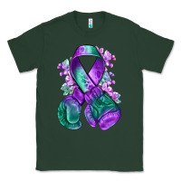 Sports Green purple and green anal cancer with boxing gloves na Classic Tee - NancyCooperArtShop
