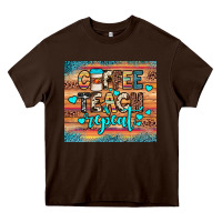 Chocolate Brown coffee teach repeat Heavy Core Tee - JahusDesignShop