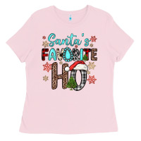 Bubblegum Pink santa s favorite ho Ladies Tee - JahusDesignShop