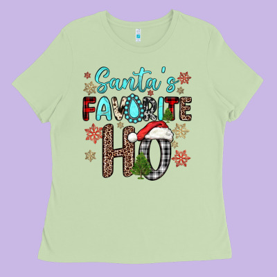 Santa S Favorite Ho Ladies Tee Designed By Jahusdesignshop