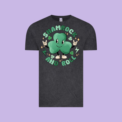 Shamrock And Roll Vintage Tee Designed By Maliassmallbusiness