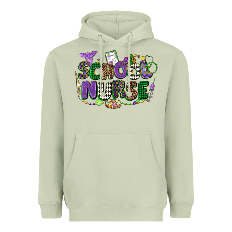 School Nurse Mardi Gras Heavyweight Hoodie by CowGirlArtShop | Teevron