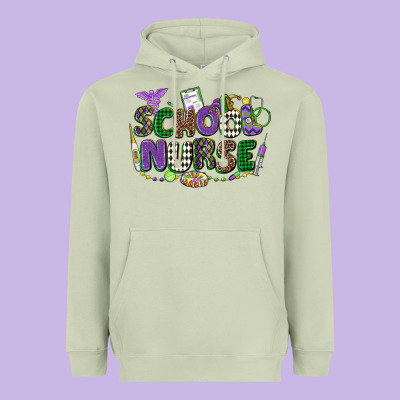 School Nurse Mardi Gras Heavyweight Hoodie Designed By Cowgirlartshop