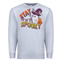 Heather Grey stay spooky Premium Sweatshirt - CowGirlArtShop