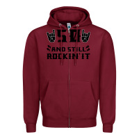 Burgundy 50 Birthday Rock Zipper Hoodie - Bettercallsaul