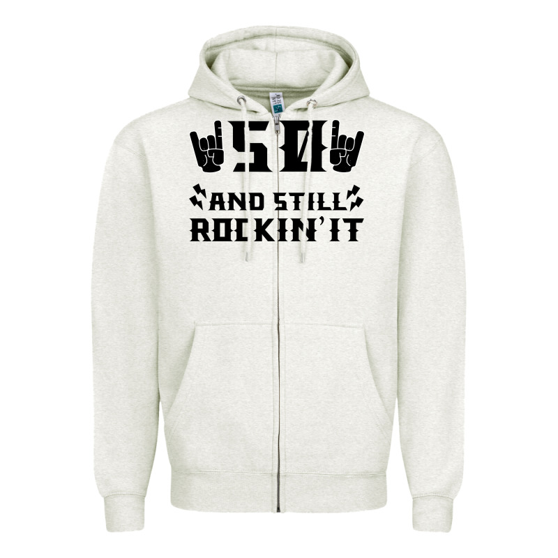 50 Birthday Rock Zipper Hoodie by Bettercallsaul | Teevron