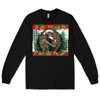 Black Merry Christmas skeleton Long Sleeve Tee - NancyCooperArtShop