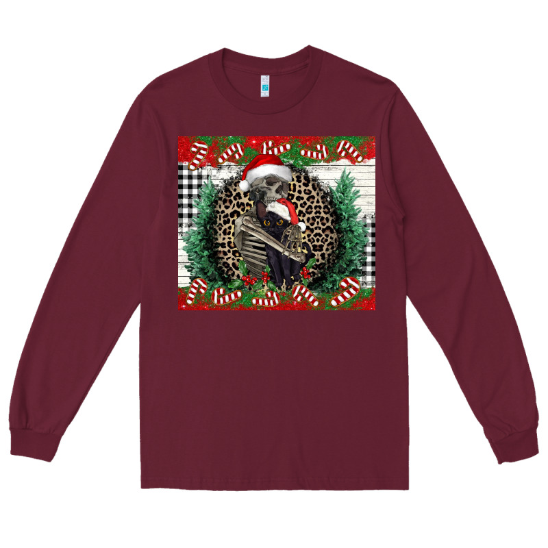 Merry Christmas Skeleton Long Sleeve Tee by NancyCooperArtShop | Teevron