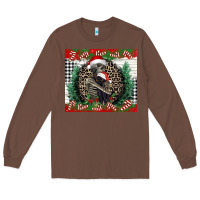 Chestnut Merry Christmas skeleton Long Sleeve Tee - NancyCooperArtShop