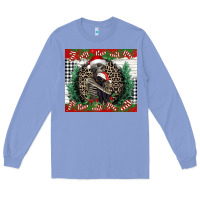 Colony Blue Merry Christmas skeleton Long Sleeve Tee - NancyCooperArtShop