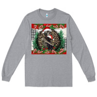 Heather Grey Merry Christmas skeleton Long Sleeve Tee - NancyCooperArtShop