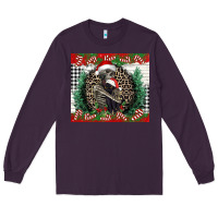 Plum Merry Christmas skeleton Long Sleeve Tee - NancyCooperArtShop