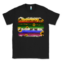 Black serape sunflowers leopard cowhide background Classic Tee - RanaPortraitStore