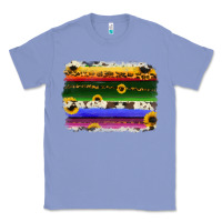 Colony Blue serape sunflowers leopard cowhide background Classic Tee - RanaPortraitStore