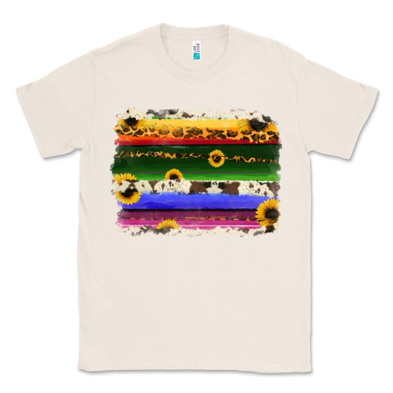 Serape Sunflowers Leopard Cowhide Background Classic Tee by RanaPortraitStore | Teevron