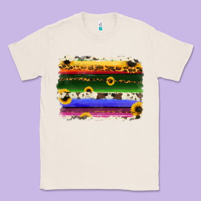 Serape Sunflowers Leopard Cowhide Background Classic Tee Designed By Ranaportraitstore