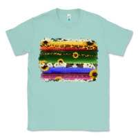 Seafoam serape sunflowers leopard cowhide background Classic Tee - RanaPortraitStore