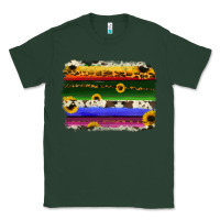 Sports Green serape sunflowers leopard cowhide background Classic Tee - RanaPortraitStore