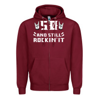 Burgundy 50 birthday rock whitw Zipper Hoodie - Bettercallsaul