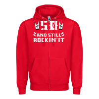Red 50 birthday rock whitw Zipper Hoodie - Bettercallsaul