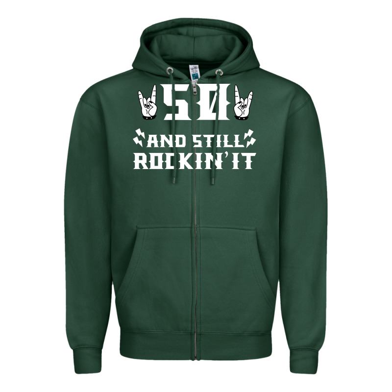 50 Birthday Rock Whitw Zipper Hoodie by Bettercallsaul | Teevron