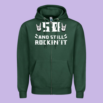50 Birthday Rock Whitw Zipper Hoodie Designed By Bettercallsaul