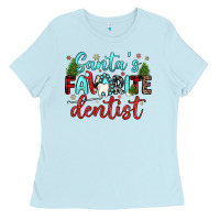 Baby Blue santas favorite dentist Ladies Tee - JahusDesignShop