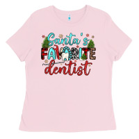 Bubblegum Pink santas favorite dentist Ladies Tee - JahusDesignShop