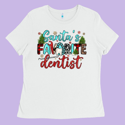 Santas Favorite Dentist Ladies Tee Designed By Jahusdesignshop