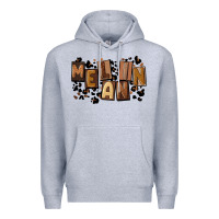 Heather Grey melanin with leopard Premium Hoodie - CowGirlArtShop