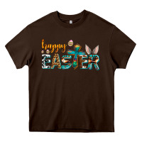 Chocolate Brown western happy easter Heavy Core Tee - AdoDesignShop