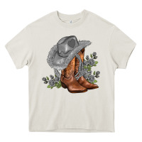 Cream gray cowgirl and roses Heavy Core Tee - AdoDesignShop