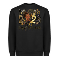Black 2024 happy new year black woman Heavyweight Sweatshirt - MaliasSmallBusiness