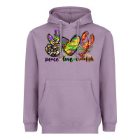 Lavender peace love crawfish mardi gras Heavyweight Hoodie - CowGirlArtShop