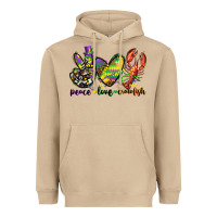 Mushroom peace love crawfish mardi gras Heavyweight Hoodie - CowGirlArtShop