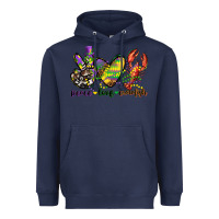 Navy peace love crawfish mardi gras Heavyweight Hoodie - CowGirlArtShop