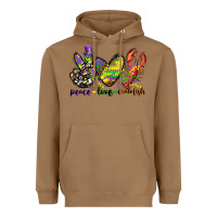 Toasted Coconut peace love crawfish mardi gras Heavyweight Hoodie - CowGirlArtShop