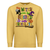 Antique Gold this witch can be bribed with chocolate Premium Sweatshirt - CowGirlArtShop