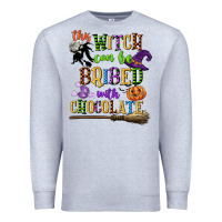 Heather Grey this witch can be bribed with chocolate Premium Sweatshirt - CowGirlArtShop