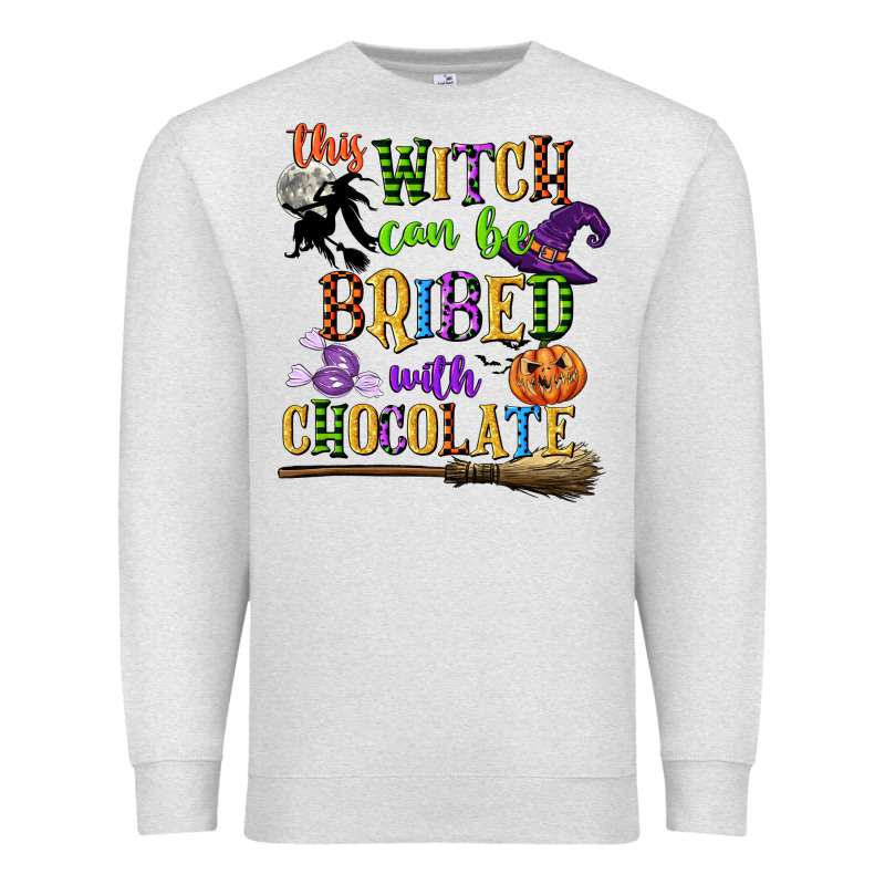 This Witch Can Be Bribed With Chocolate Premium Sweatshirt by CowGirlArtShop | Teevron