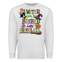 Oatmeal Heather this witch can be bribed with chocolate Premium Sweatshirt - CowGirlArtShop