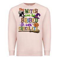 Pale Pink this witch can be bribed with chocolate Premium Sweatshirt - CowGirlArtShop