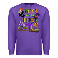 Purple this witch can be bribed with chocolate Premium Sweatshirt - CowGirlArtShop